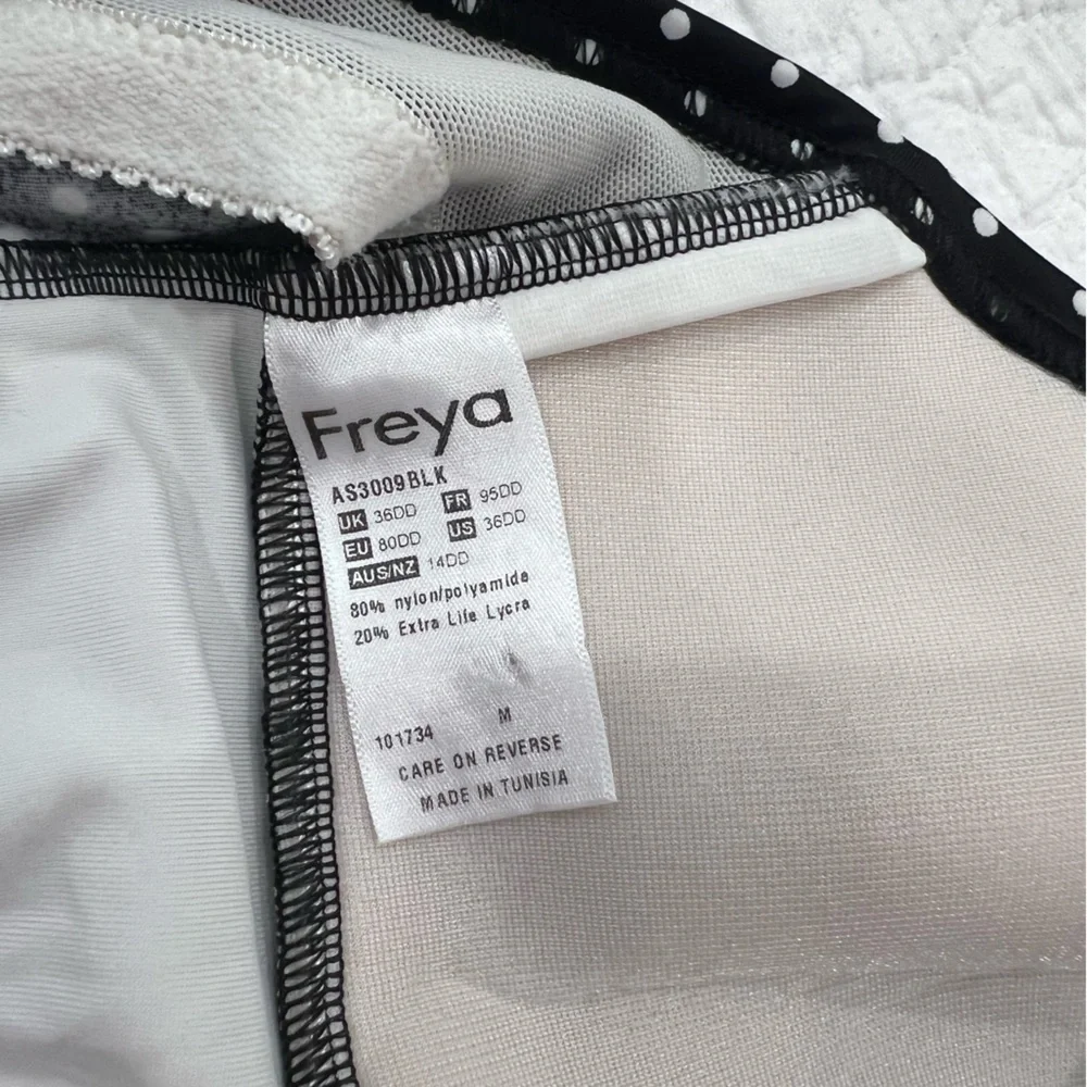 Freya Polka Dot Soft Cup Ruffled Halter One Piece Swimsuit Sz 36DD - Picture 4 of 5